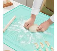 KineticKraft 70 x 50 cm Extra Large Silicone Baking Mats Sheet, Non Stick Baking mat with Measurement, Non-Slip Fondant Rolling Kneading Board, Counter Table Mat for Pie Bread Pizza Cookies Indigo