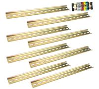 KineticKraft 8 Pieces DIN Rail, 35mm Width Slotted Iron Rails, 295mm Long Top Hat Slotted DIN Rail, Din Mounting Rail, Din Guide Rail for The Installation Electrical Appliances Terminal Series