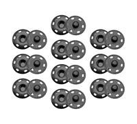 KinetiCore 10 Sets 25mm Sew On Snap Fasteners, Rust-Proof Brass Press Studs, Heavy Duty Black Metal Clothing Snap Buttons for Jackets, Hats, Belts, Sewing Craft, DIY Projects