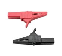 KinetiCore 2 Pack Insulated Crocodile Clips, Brass Conductor Test Lead Clips with 4mm Banana Plug, Heavy Duty Alligator Clips for Multimeter, Clamp Meter, Electrical Power Test & Automotive Testing
