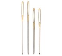 KinetiCore 4 Pcs Large Eye Blunt Sewing Needles, Gold Stainless Steel Tapestry Darning Needles for Knitting, Crochet, Embroidery & DIY Crafting