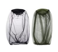 KinetiCore 4 PCS Midge Head Net, Fine Mesh Nylon Mosquito Insect Head Net Cover, 2 Black & 2 Green, Unisex Bug Net for Travelling, Hiking, Camping, Fishing, Climbing & Outdoor Activities