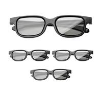 KinetiCore 4Pcs 3D Glasses for Cinema, Black Universal 3D Glasses Passive 3D TV Glasses 3D Sunglasses for Childrens Adults Home Cinema Theater TV Game 3d Print Magazines Comic Books Anaglyph Photos