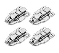 KinetiCore 4Pcs Galvanized Steel Toggle Latch Clasps, Heavy Duty Lockable Toggle Clamps, Sturdy Spring Loaded Latch for Suitcase, Wooden Box, Toolbox, Case & Furniture Hardware