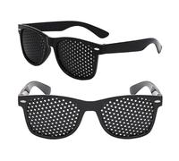 KinetiCore 5.0 Rated 2 Pairs Pinhole Glasses, Unisex Grid Glasses for Eye Muscle Relaxation, Screen Eye Strain Relief & Visual Fatigue Reduction, Black One Size for Adults & Teens