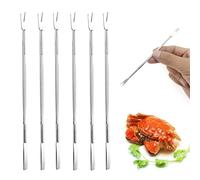 KinetiCore 6 Pcs Stainless Steel Seafood Forks Picks, Multifunctional Lobster Crab Leg Oyster Shellfish Tools, Nut Fruit Fork for Kitchen Picnic Camping