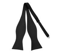 KinetiCore Black Self Tie Bow Ties for Men Self Tie Bowtie Solid Plain Tuxedo Wedding Bowties
