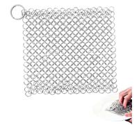 KinetiCore Cast Iron Chainmail Scrubber, 316L Stainless Steel Non-Scratch Mesh Scourer for Skillets, Pans, Dutch Oven, Woks, Griddles & BBQ Grill
