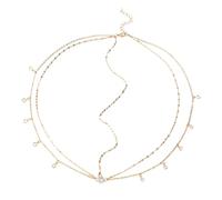 KinetiCore Gold Crystal Head Chain for Women, Boho Bridal Headpiece Rhinestone Headband, Layered Forehead Head Chain for Wedding, Festival, Prom, Party, Halloween Masquerade