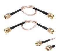 KinetiCore SMA Male to Male Pigtail Cable 15CM WiFi Antenna Extension Cable RG316 WiFi Wireless Jumper Low Loss SMA Male Lead for SDR Baofeng FPV FCC Emissions Testing 2PCS
