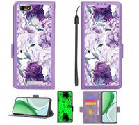 Kinetijy Case Compatible for NUU MOBILE A5L NUU A5L+PLUS S5501L Phone Case Flip Cover [with Tempered Glass Screen Protector][RFID Blocking][Luminous Effect] LPT-ZSH