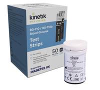 Kinetik Wellbeing Blood Glucose Test Strips, Pack of 50 - Compatible with Kinetik Monitor BG-710 - Home Diabetic Glucose Strips - for Blood Sugar Level Monitors & Diabetes Management