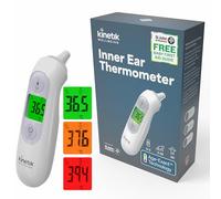 Kinetik Wellbeing Inner Ear Thermometer, Colour Coded Fever Alert | Age-Exact Body Temperature Thermometer for Adults, Kids & Baby, 1 Second Infrared Reading