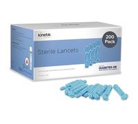 Kinetik Wellbeing Sterile Lancets Pack of 200 - Blood Glucose Testing Kit Lancets for Diabetes Management, Diabetic Finger Prickers - Blood Lancing Device, Type 1 & 2 Diabetics Accessories