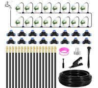 KINETIWELD 20M / 65.6Ft Adjustable Garden Watering System Kit - New Irrigation System with Bendable Nozzle for Outdoor Plants, Lawn & Garden Use