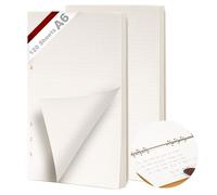 KINETOX 2 Pack A6 Dotted Filler Paper 120 Sheets Dotted Paper 6-Ring Binder Planner Insert Refill Pad Replacement Papers for A6 Organiser Planner Inserts Notebooks Diaries Sketchbooks Planners