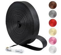 KINETOX 20m Black Webbing Strap 20mm Polypropylene Webbing Strap Heavy Duty Anti-Slip UV Resistant Twill Tape Fabric for DIY Enthusiasts Campers to Repair Bags Pet Leashes Camping Gear Luggage