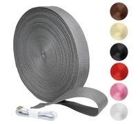 KINETOX 20m Light Grey Webbing Strap 30mm Polypropylene Webbing Strap Heavy Duty Anti-Slip UV Resistant Twill Tape Fabric for DIY Enthusiasts Campers to Repair Bags Pet Leashes Camping Gear Luggage