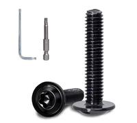 KINETOX 50PCS M4 Stainless Steel Bolts M4 x 35mm Torx Pan Head Machine Screws Black Zinc Plated Stainless Steel Screws for Metal PC Case Model Building & Furniture Use