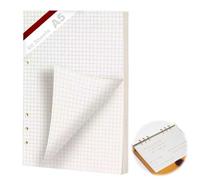 KINETOX A5 Refills Squared Filler Paper 60 Sheets Squared Paper 6 Ring Binder Planner Insert Refill Pad A5 Replacement for a5 Organiser Inserts Notebooks Diaries Sketchbooks Planners