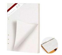 KINETOX Ring Binder A5 Refillable 60 Sheets Paper A 6 Hole Checked A5 Refill Paper Refillable Refill Paper Refill Inserts for A5 Notebooks Diaries Sketches Agendas Planner