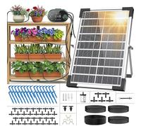KINEVI Solar Irrigation System, 8W Auto Watering Kit for 30 Outdoor Plants