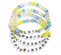 KINFERTE for KPop Demon Inspired Merch Happy Birthday Bracelet Decorations 4 Sets,K-Pop Hunt Costume Cosplay Outfit Merchandise Accessories Friendship Jewelry Gifts for Fans Women Christmas Stocking