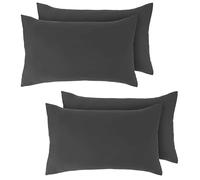 Kinfolk Textile Pillow Cases 4 Pack Egyptian Cotton 200 Thread Count (Charcoal Grey)