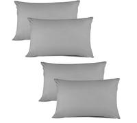 Kinfolk Textile Pillow Cases 4 Pack Egyptian Cotton 200 Thread Count (Grey Silver)