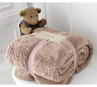 Kinfolk Textile Teddy Fleece Throw Blanket Soft Warm Cuddly Sofa Bedspread Travel Plush Throw (Mink, Single - 100 x 150 cm)