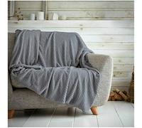 Kinfolk Textile Waffle Throw Honeycomb Blanket Soft Warm Cuddly Sofa Travel Bedspread (Charcoal Grey, Single - 125 x 150cm)