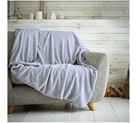 Kinfolk Textile Waffle Throw Honeycomb Blanket Soft Warm Cuddly Sofa Travel Bedspread (Grey Silver, Single - 125 x 150cm)