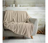 Kinfolk Textile Waffle Throw Honeycomb Blanket Soft Warm Cuddly Sofa Travel Bedspread (Mink, Single - 125 x 150cm)