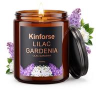 Kinforse Lilac Gardenia Scented Candles, Long-Lasting Blooming Floral Aroma | Natural Soy Wax Jar, Cosy Indoor Decor, Candle Gifts for Birthday/Christmas/Valentine's Day/Mother's Day/Housewarning