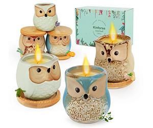Kinforse Luxury Scented Candle Gift Set for Women - 6-Piece Whimsical Owl-Themed Birthday Gifts for Her, Enchanting Aromatherapy Presents for Women, Thoughtful Anniversary for Best Friend, Mom, Wife