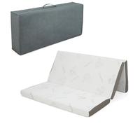 King 10 cm Folding Gel-Infused Tri-fold Mattress Topper Cool Gel Memory Foam