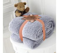 (King 200x240cm, Silver) Teddy Bear Fleece Throw Ultra Soft Warm Cosy Cuddly