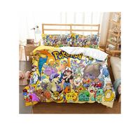 (King-230*220, 10) Pokémon Cartoon Bedding Single Double Quilt Cover 3D Cartoon