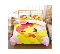(King-230*220, 17) Pokémon Cartoon Bedding Single Double Quilt Cover 3D Cartoon