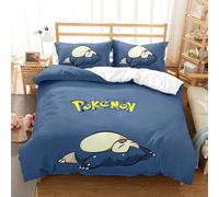 (King 240*220cm) (Pok 01) Gift For Pokemon Fans Bedding Set Double Single Duvet Covers And Pillowcases