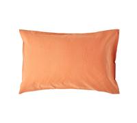 (King - 48 x 91 cm, Burnt Orange) Luxury Soft Linen Pillowcase Plain Textured