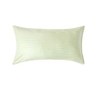 HOMESCAPES Sage Green Pure Egyptian Cotton King Size Pillowcase 330 TC 500 Thread Count Percale Equivalent Satin Stripe Housewife Pillow Case