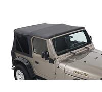 King 4WD Premium Replacement Soft Top Without Upper Doors - Black Diamond with Tinted Windows Compatible for a Jeep Wrangler TJ 1997-2006