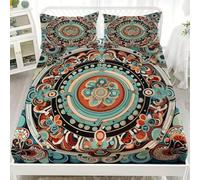 King 60x80 inch Fitted Sheets 30cm Deep Pocket, Ethnic Style Abstract Artistic Patterns Soft Cooling Bedding set - Breathable Fitted Sheet, Multicolored Shrinkage Fade Resistant Bottom Sheet