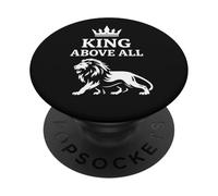 King Above All Crown Lion Biblical Faith God Design PopSockets Adhesive PopGrip