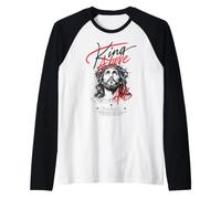 King Above All Jesus Christ Philippians 2:9-11 Bible Verse Raglan Baseball Tee