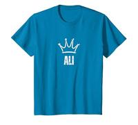 King Ali Crown - Custom First Name Birthday #1 Winner T-Shirt, Youth, Sapphire Blue, Small
