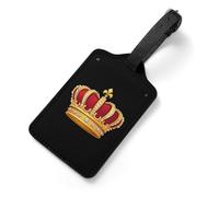 King and Crowned Business Luggage Tags Leather Handbag Tag with Name ID Card Cruise Baggage Label Travel Accessories