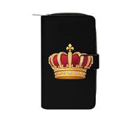 King and Crowned Leather Men's Multifunctional Wallet with Card Slots Large Capacity Coin Purse Travel Zipper Wallets