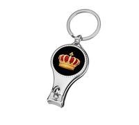 King and Crowned Metal Nail Clippers Sharp Fingernail Clipper with File Portable Corkscrew for Women Men